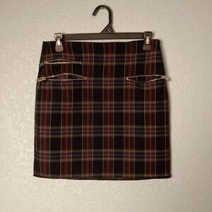 Zara Plaid Mini Skirt with Pockets ~ Size Small ~ Black, Red, Yellow